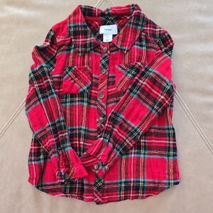 Old Navy Red Plaid Button Down Shirt